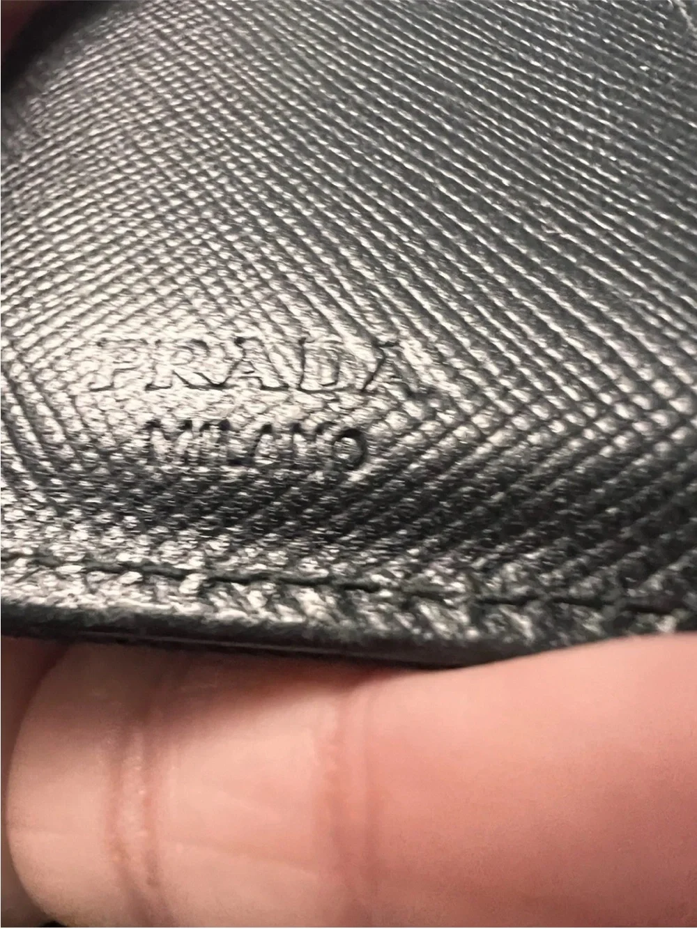 Prada Black Triangle Logo Fold Wallet